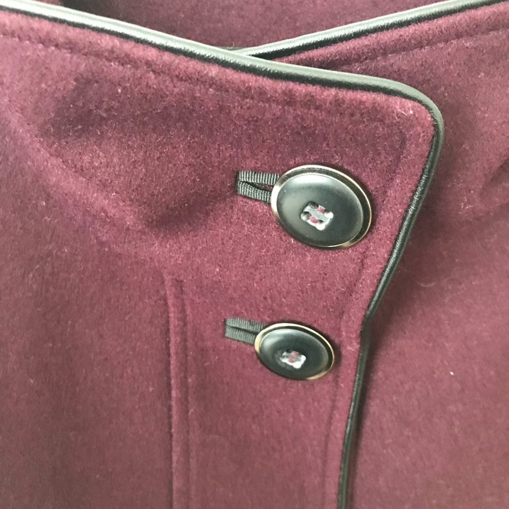 Marcona Women’s Wool Blend Winter Jacket Burgundy Single Breasted Pockets - Picture 7 of 14